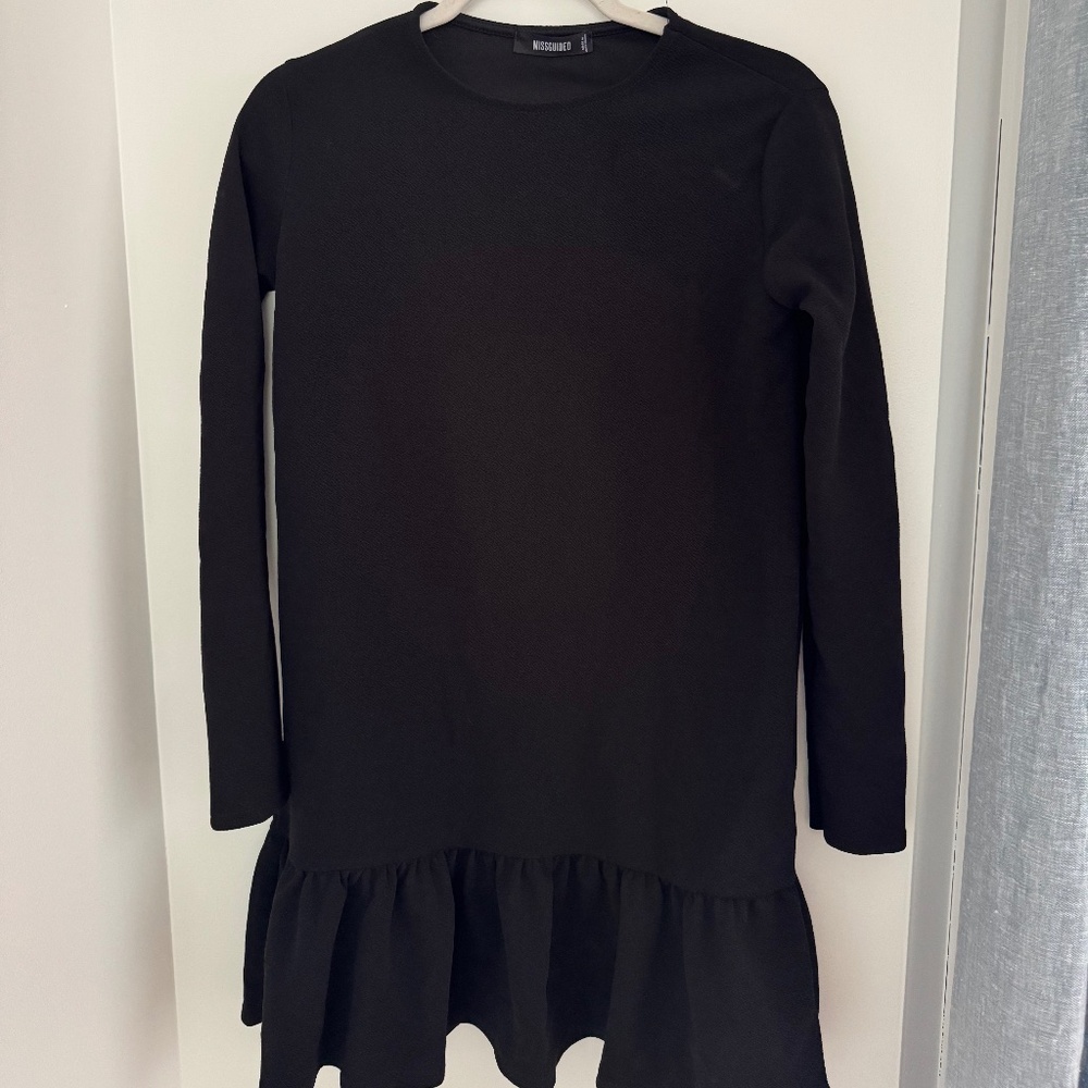 Black Long Sleeve Mini Dress